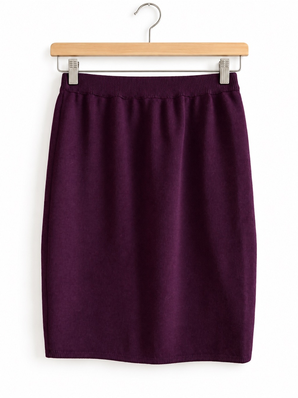 Vintage St. John Collection Marie Gray Plum Knit Pencil Skirt